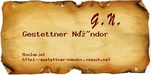 Gestettner Nándor névjegykártya